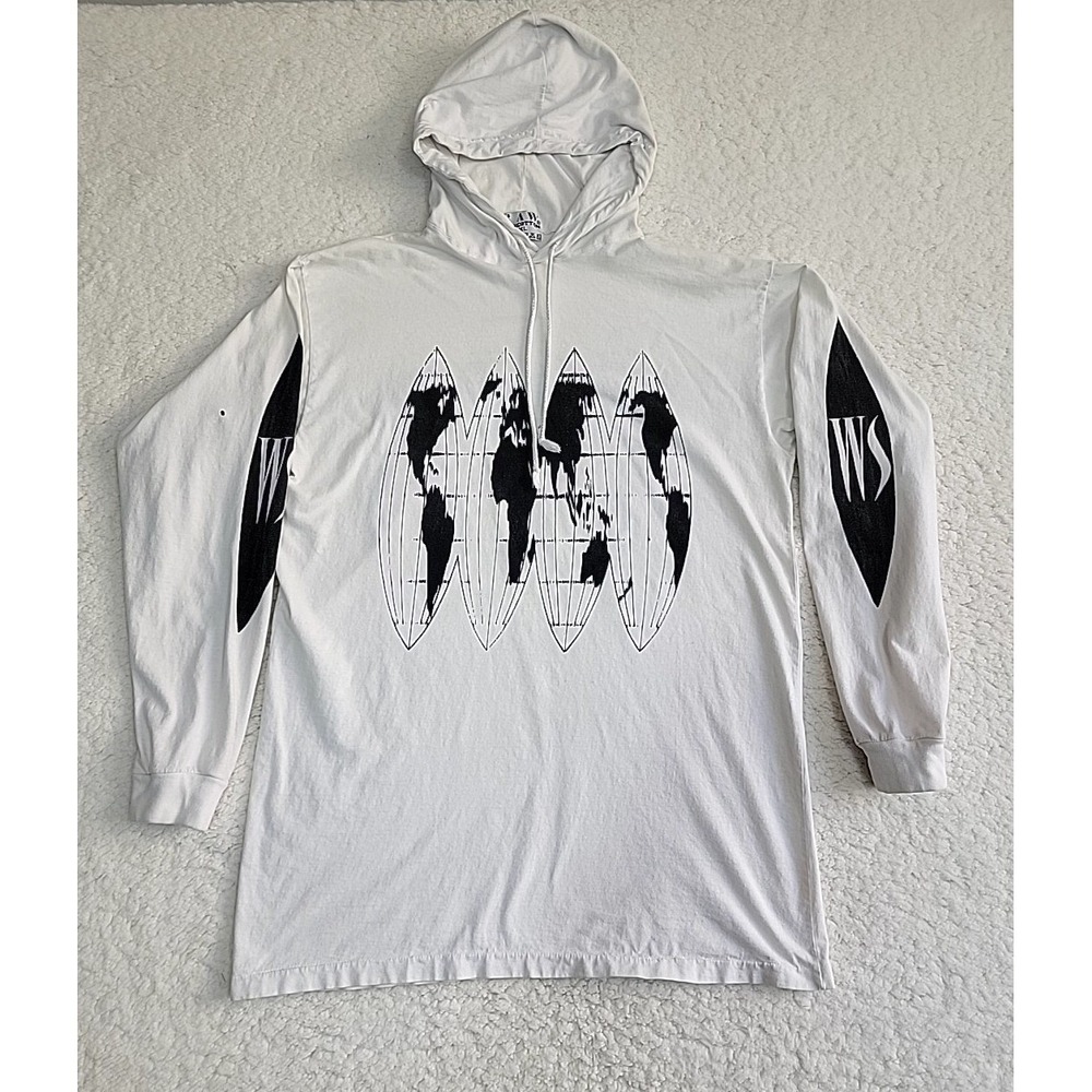 Vintage RAW Men's XL Hoodie Shirt 100% Cotton World Graphic Skater Streetwear